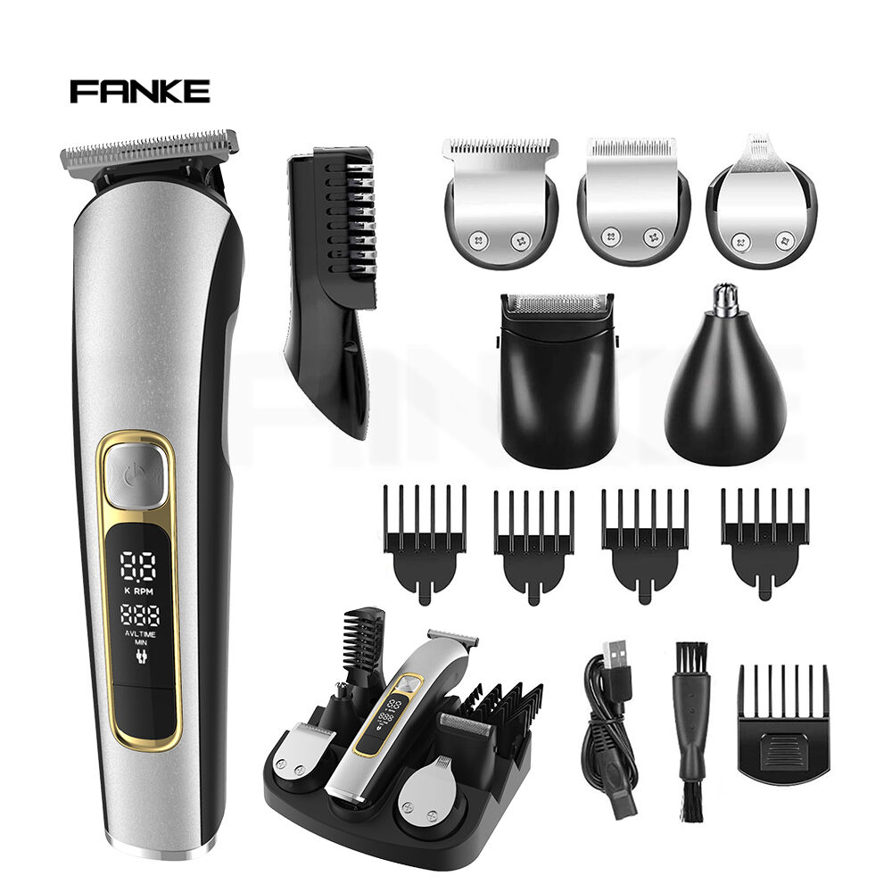 Portable LCD Display Waterproof Professional Electric Hair Clipper Set Men