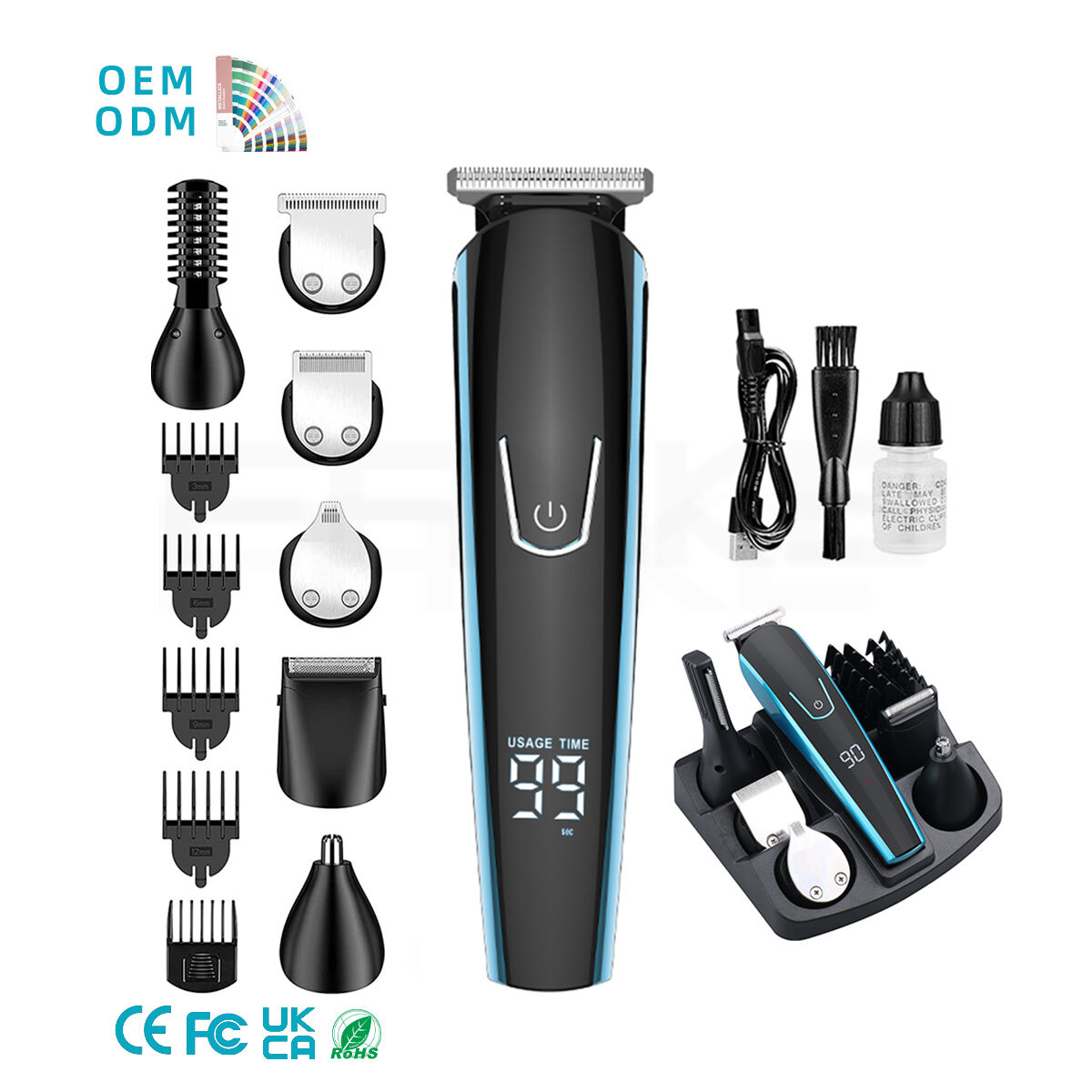 Multifunctional Cordless Trimmer Electric Hair Clipper for Home Travel Men FK-8188