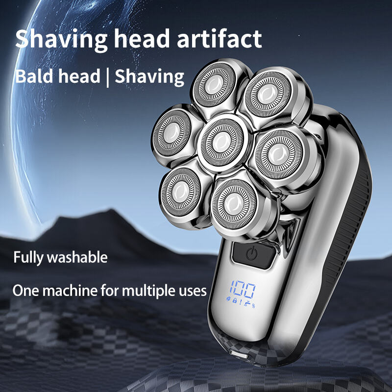 FK-8611 Industrial Bald Shaver: 7-Blade, IPX6, CE/ISO9001