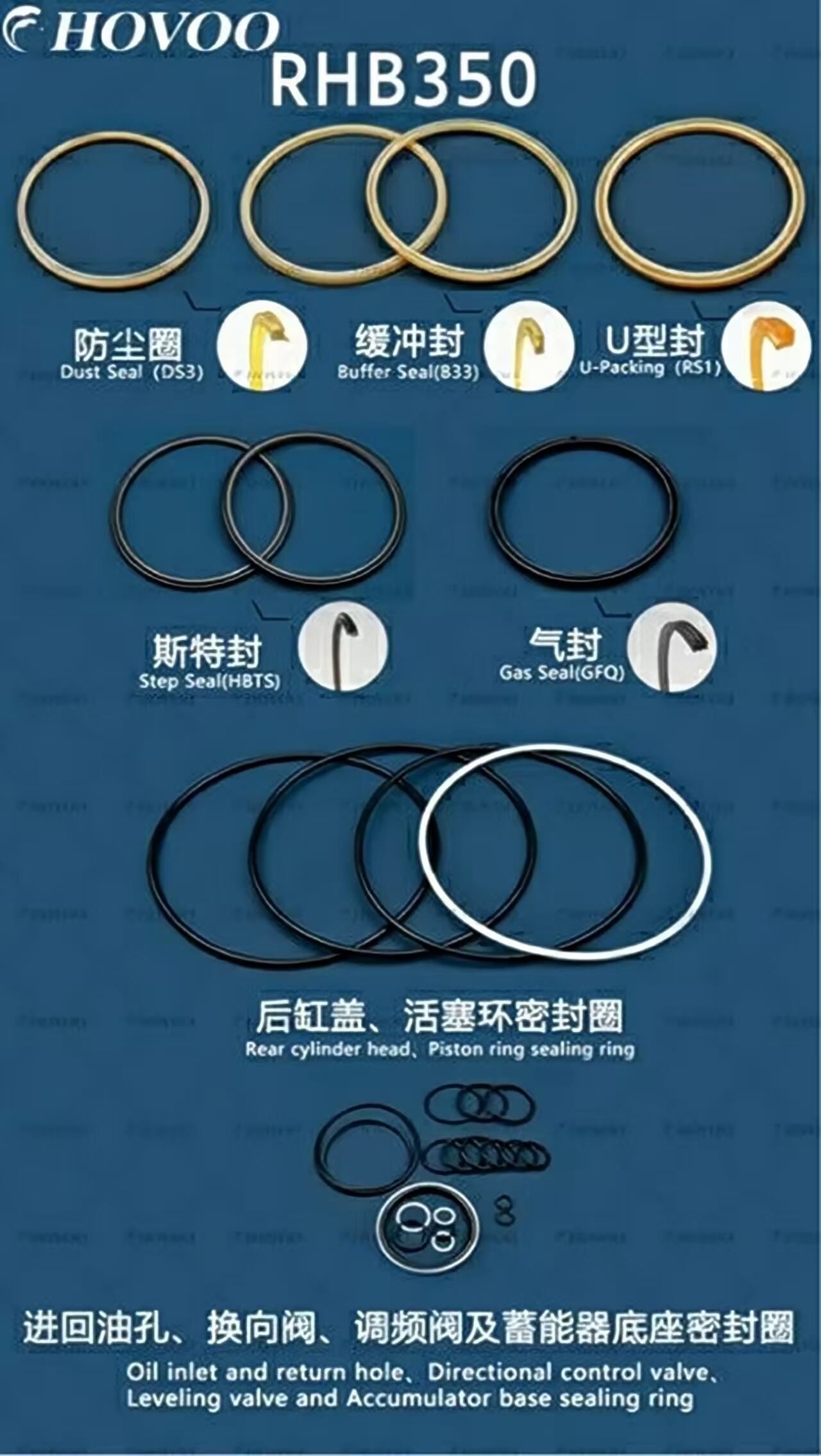 rhb350 hydraulic breaker seal kits-2