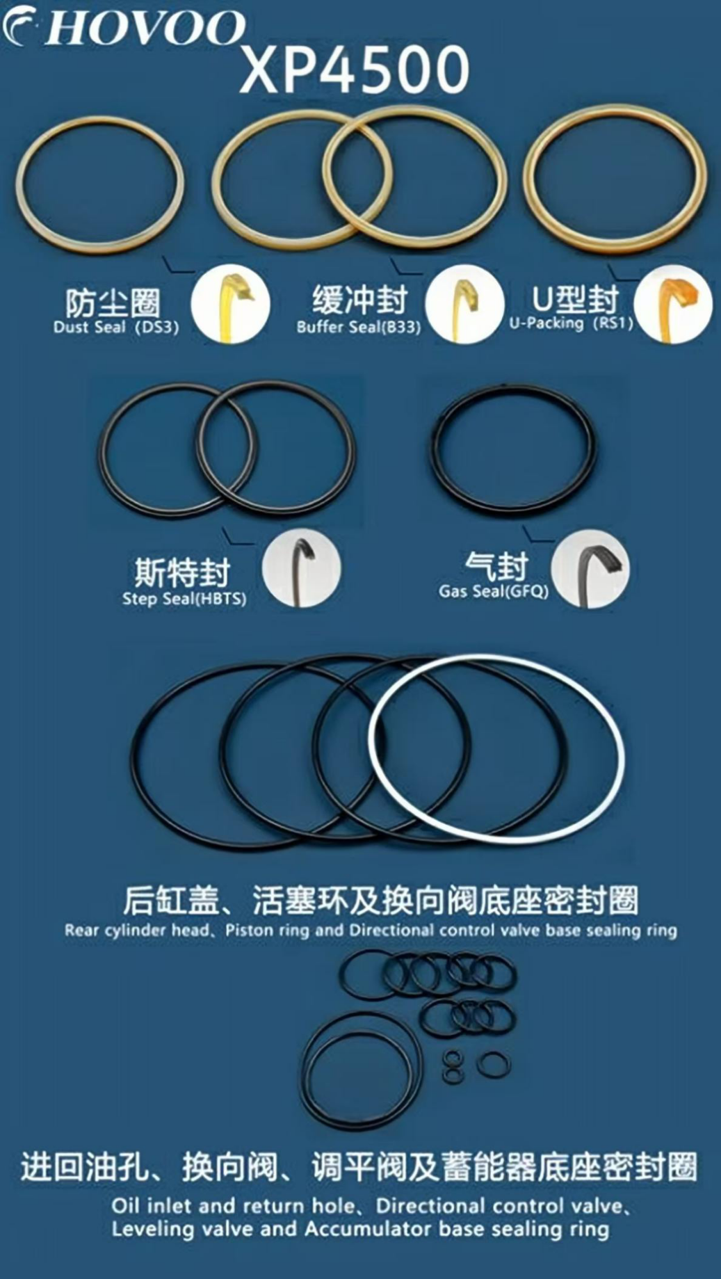 xp4500 hydraulic hammer seal kits-2