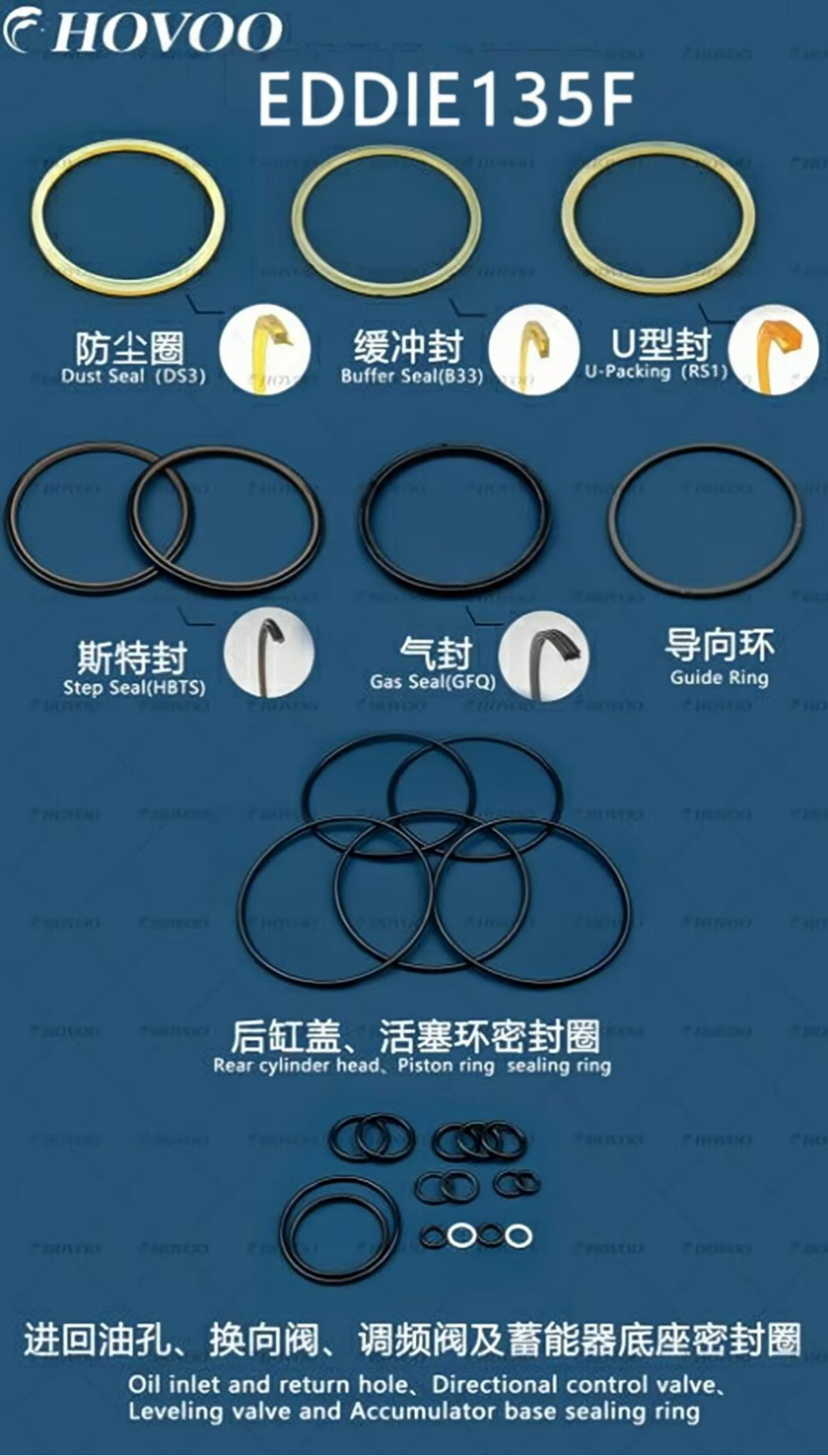 eddie135f hydraulic hammer seal kits-2