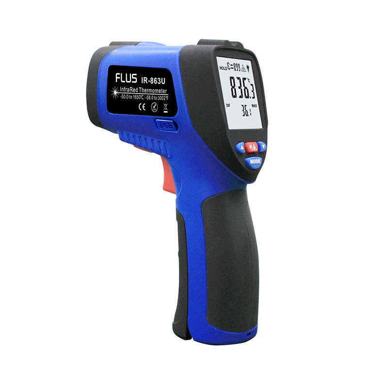 IR-863 เทอร์โมมิเตอร์อินฟราเรดดิจิทัล เครื่องวัดอุณหภูมิเลเซอร์แบบปืนวัดอุณหภูมิแบบไม่สัมผัส อุณหภูมิเลเซอร์อินฟราเรดแบบอุตสาหกรรมพายโรมิเตอร์