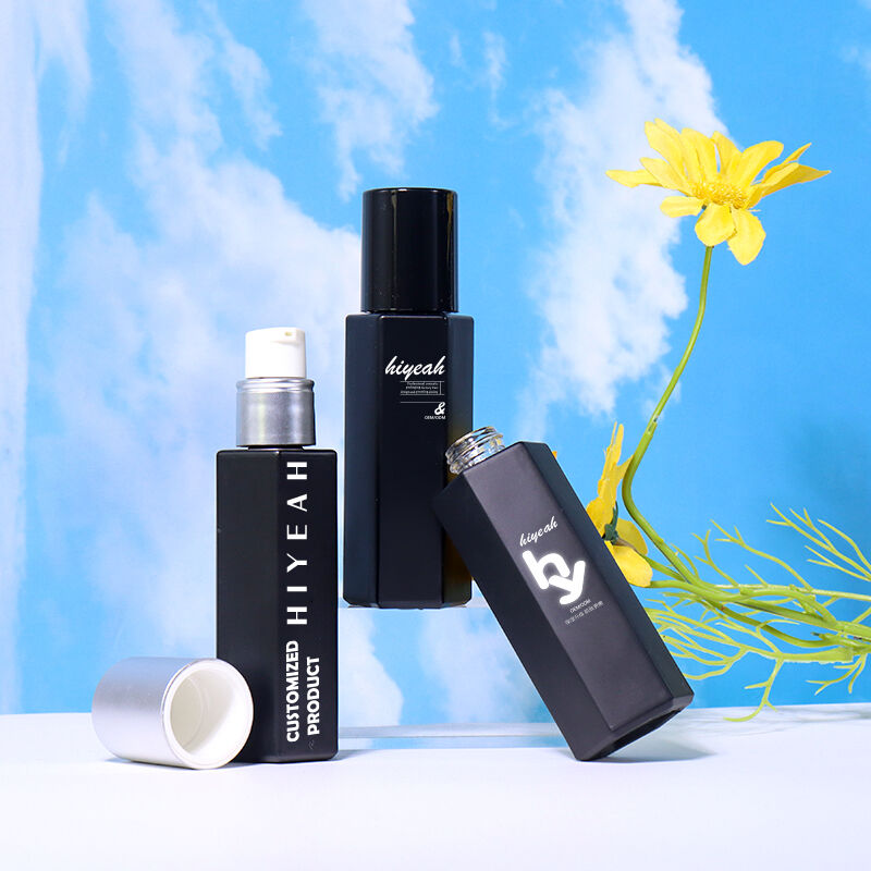 butelka do lotionu 30 ml, czarna, sześciokątna