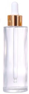 100ML, 80ML, 60ML, 50ML, 40ML, 30ML, 20ML Transparent / Frosted Dropper Beauty Bottle, Gold Lid Design Shows Light Luxury Texture factory