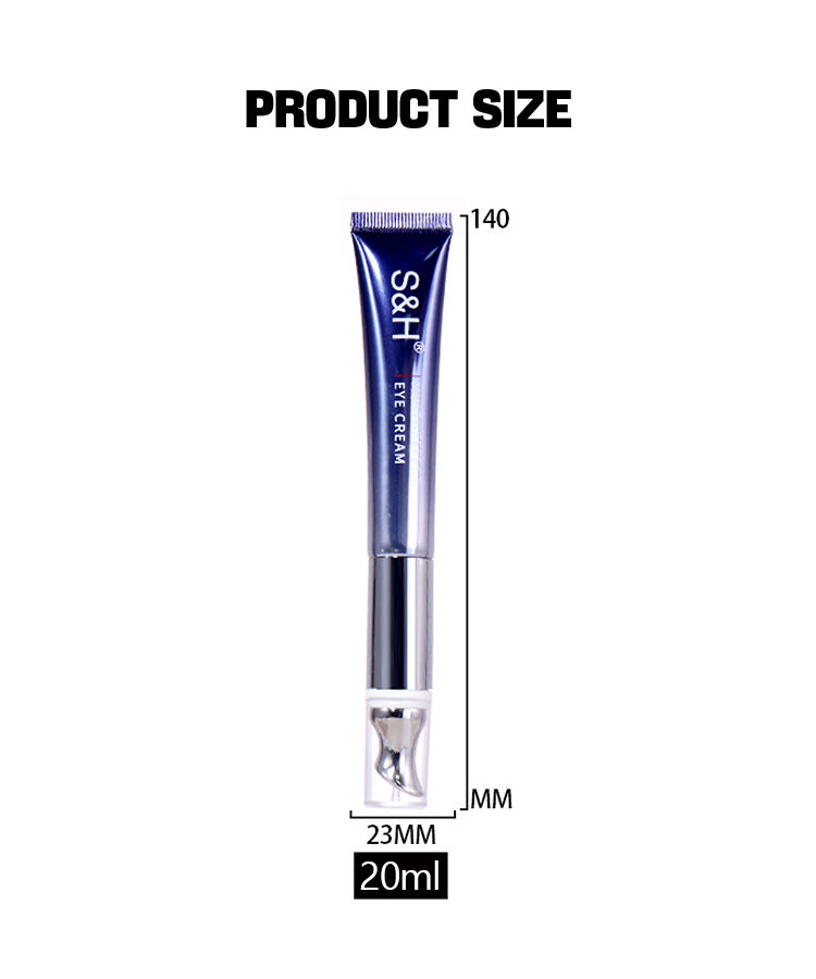 20ml Navy Blue + Silver - Transparent Cap! Eye Cream Hose Packaging with Roller Ball manufacture