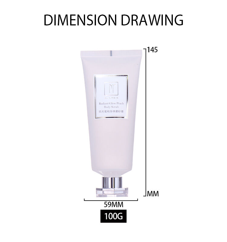 100ml Pure White Body Scrub Hose, Octagonal Silver Cap Shows Elegant Texture manufacture