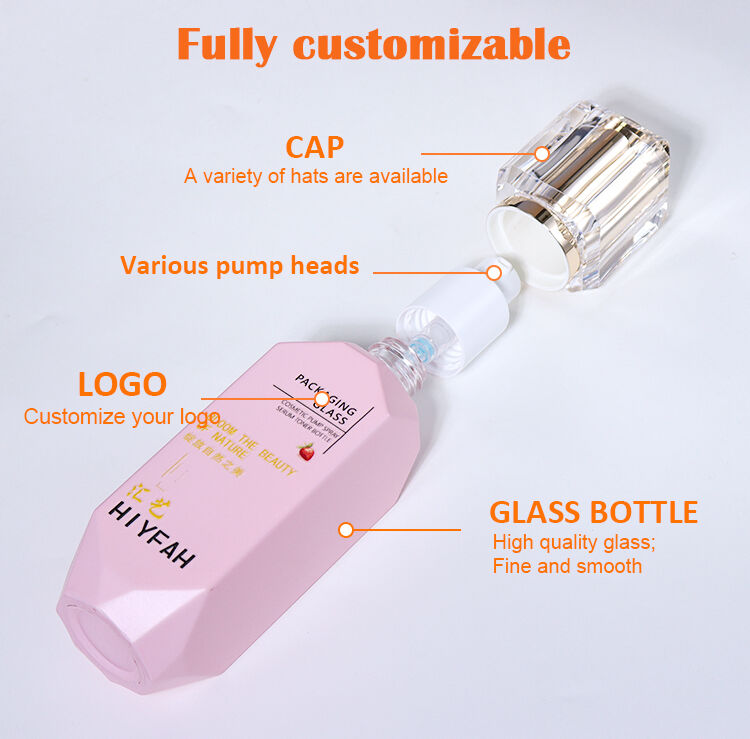 120ML, 100ML, 40ML emulsion bottles, spray bottles, and 50G cream jars details