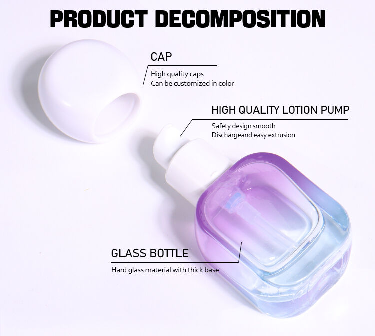 20ml Lotion Bottle: Dreamy Gradient Beauty Bottle, Square - Round Combination Shows Fresh Texture factory