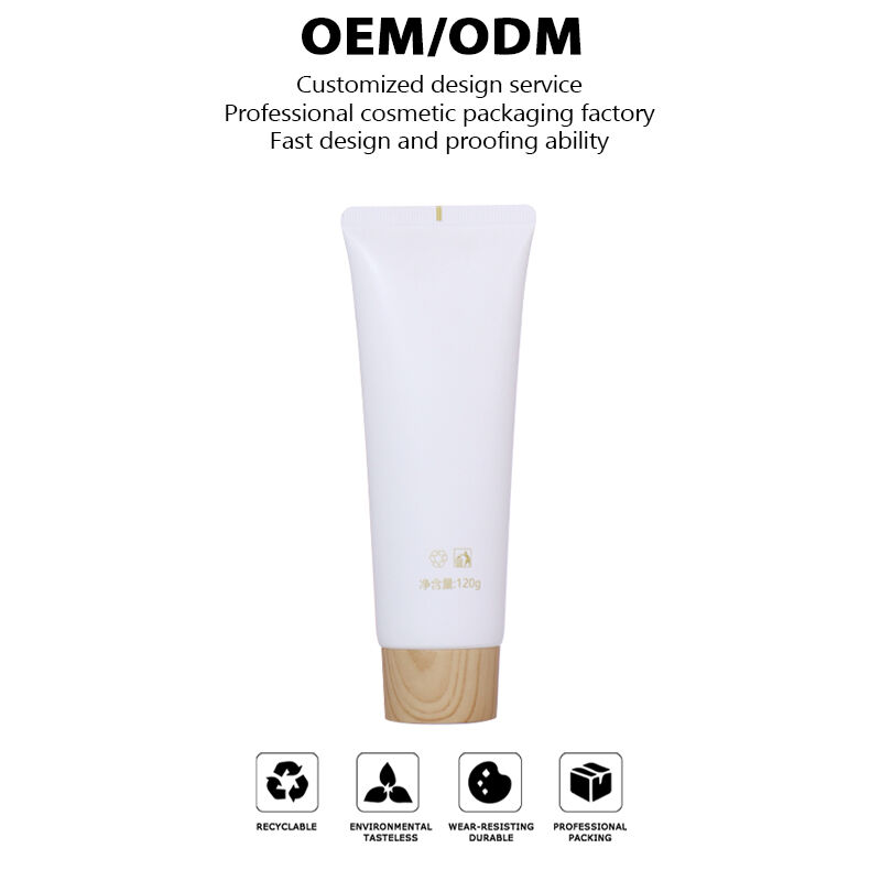 120ML Pure White Facial Cleansing Cream Hose, Wood - Grain Screw Cap Shows Natural Texture factory