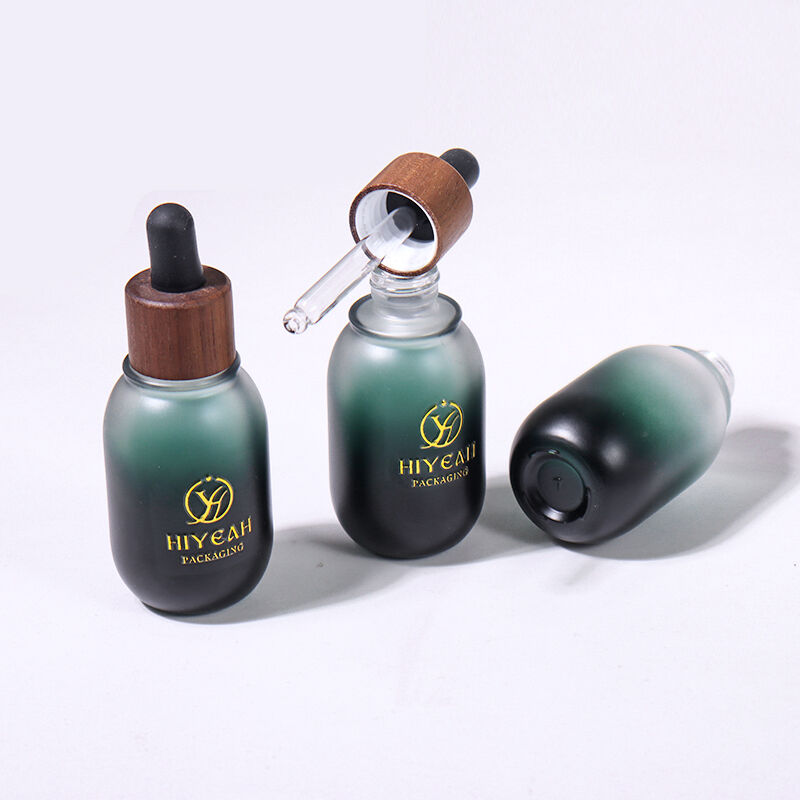 butelka z kroplomierzem 30 ml, ciemnozielona, gradientowa, matowana