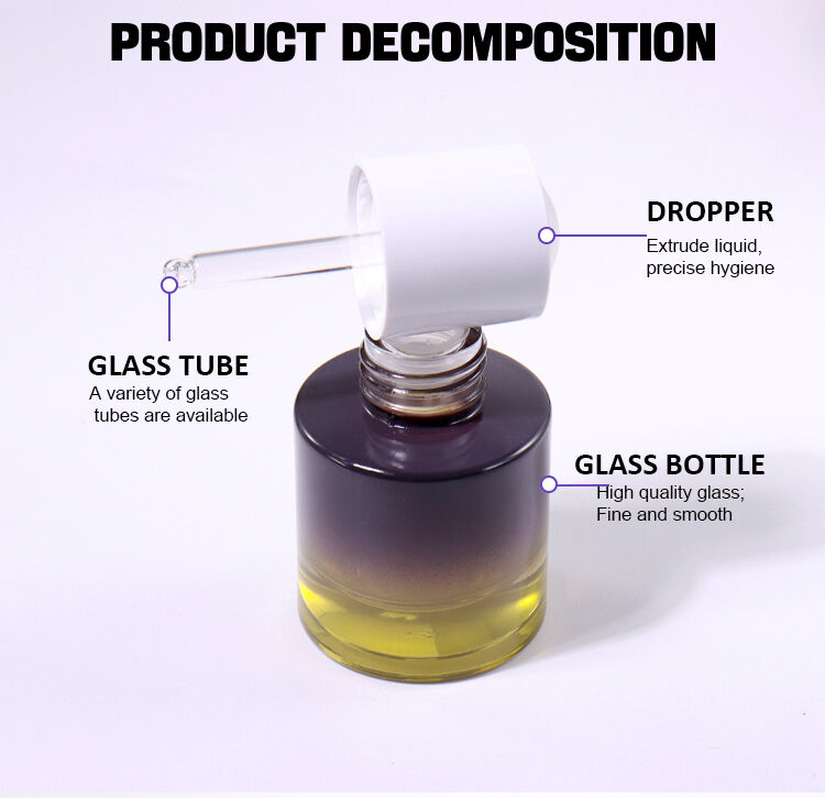 50ml  30ml Gradient and Frosted Dropper Beauty Bottles factory