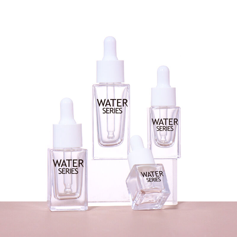 30ml/20ml/10ml/5ml Transparent Square Dropper Beauty Bottle, Minimalist Design Shows Pure Style