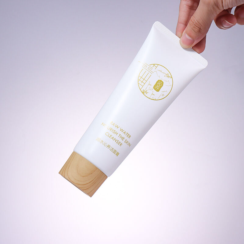 120ML Pure White Facial Cleansing Cream Hose, Wood - Grain Screw Cap Shows Natural Texture