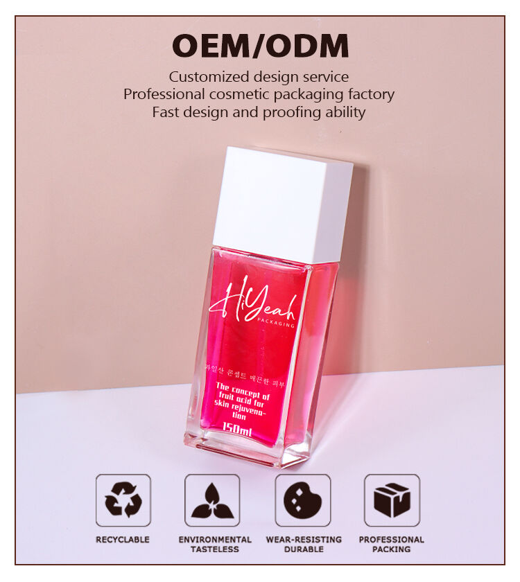 150ML Transparent Square Lotion Bottle, Minimalist Design Shows Modern Style details