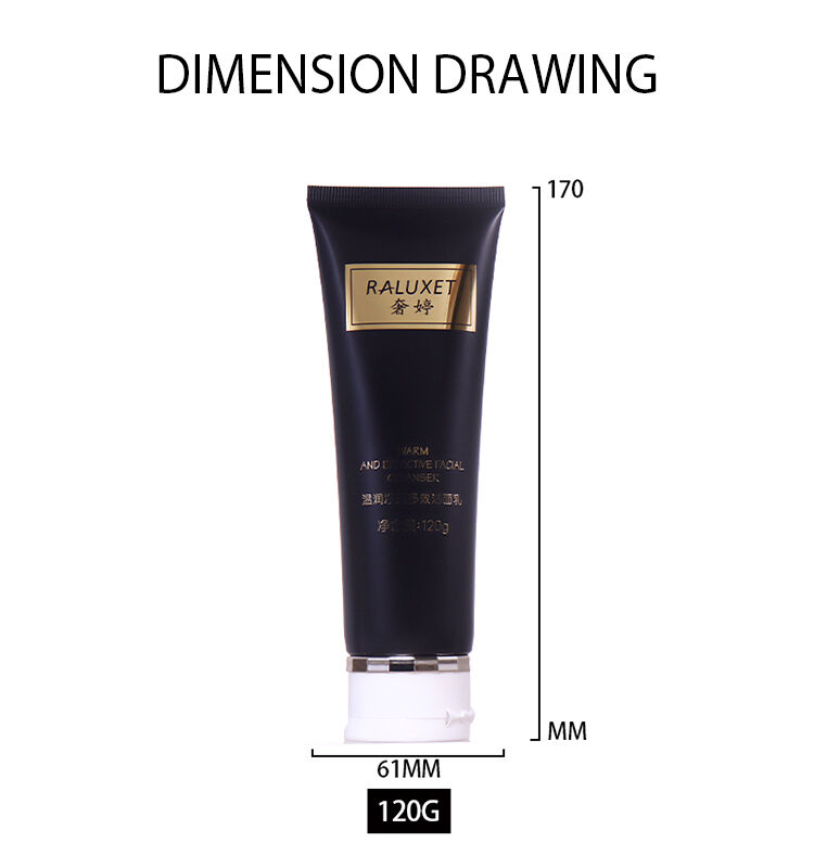 120ml Black Luxury Facial Cleanser Hose, White Cap Design Shows Exquisite Texture supplier