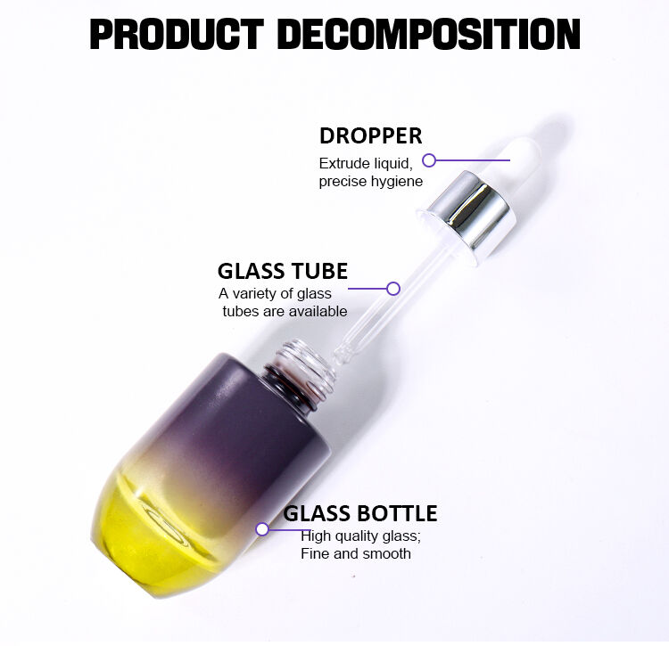 40ML Exquisite Dropper Beauty Bottle, Gradient and Frosted Textures Highlight Luxury manufacture