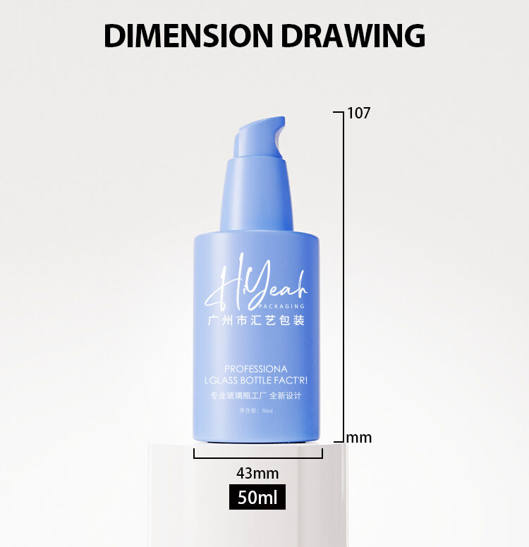 50ml Colorful Press Serum / Lotion Bottle, Minimalist Design Shows Fashionable Style factory