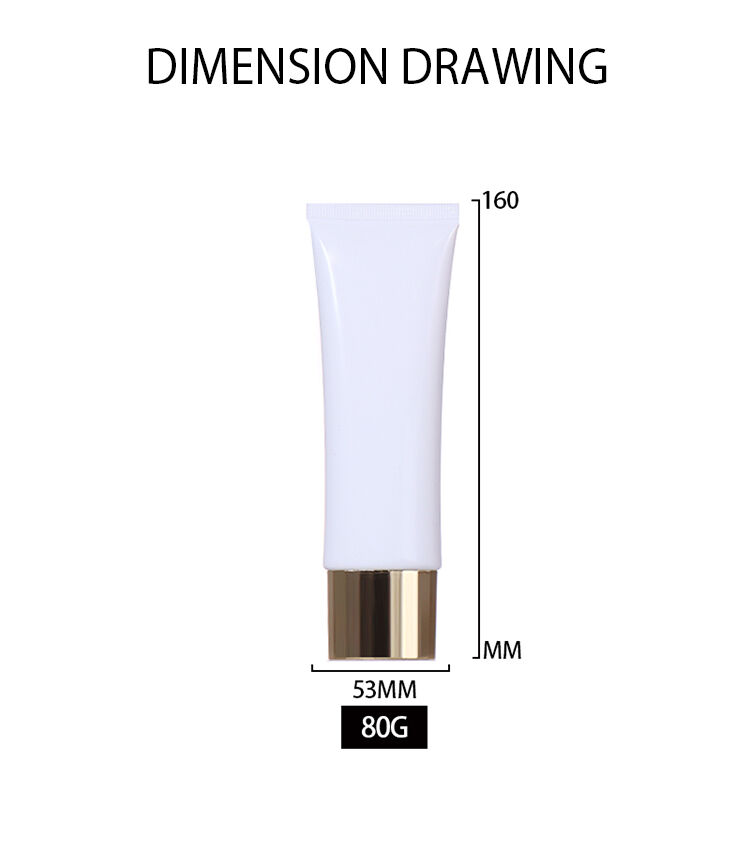80ml Beauty Hose with White Body and Gold Cap, Minimalist Design Highlights High - end Texture details