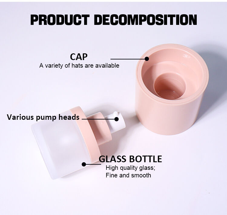 30ml Pink - toned Frosted Beauty Pump Bottle factory