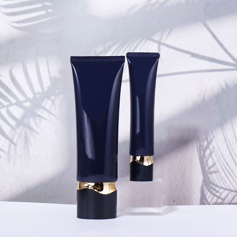 100/40ml Navy Blue + Black - Gold Cap! Beauty and Skincare Hose Packaging