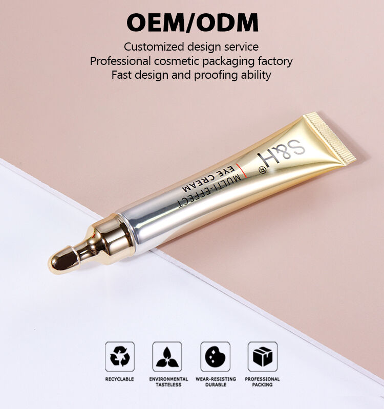 20ml Eye Cream Hose Packaging with Gold Cap manufacture