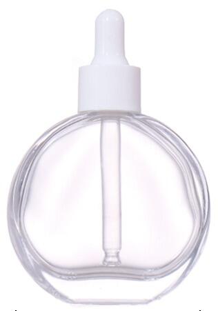 60ML Transparent Spherical Serum Bottle, White Dropper with Pink Liquid Emits Dreamy Charm details
