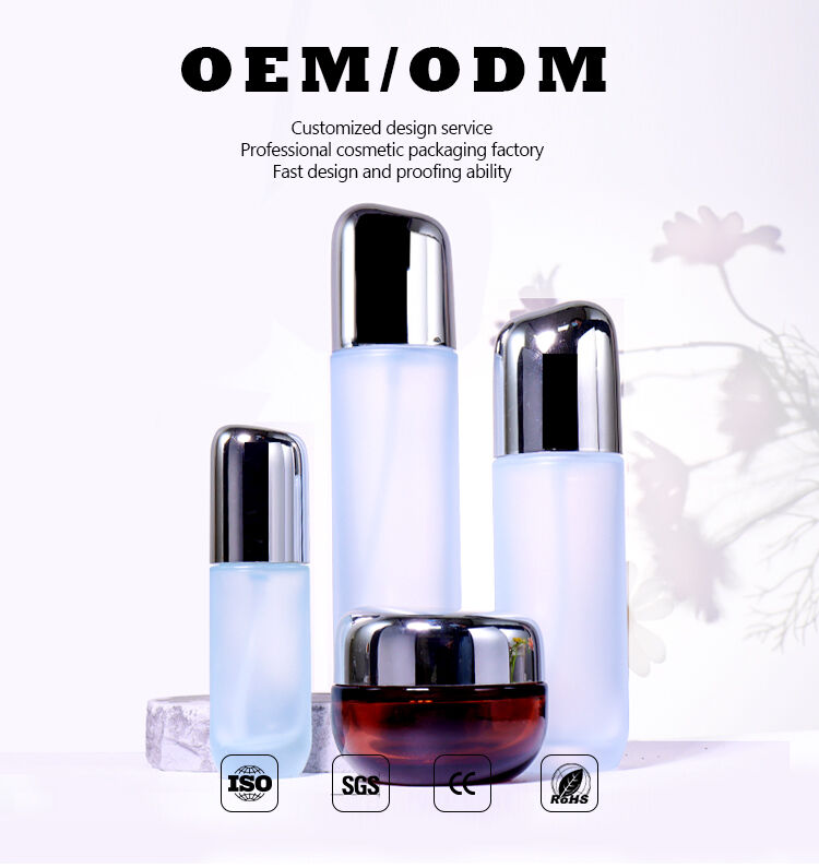 120ML, 100ML, 40ML, 50G Silver - Cap Frosted Beauty Bottle Set factory