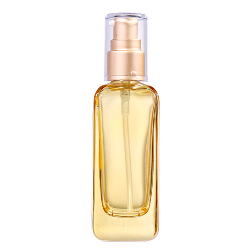 80ml Transparent / Amber Gold Lotion Bottle, Exquisite Pump Head Shows Luxurious Charm manufacture