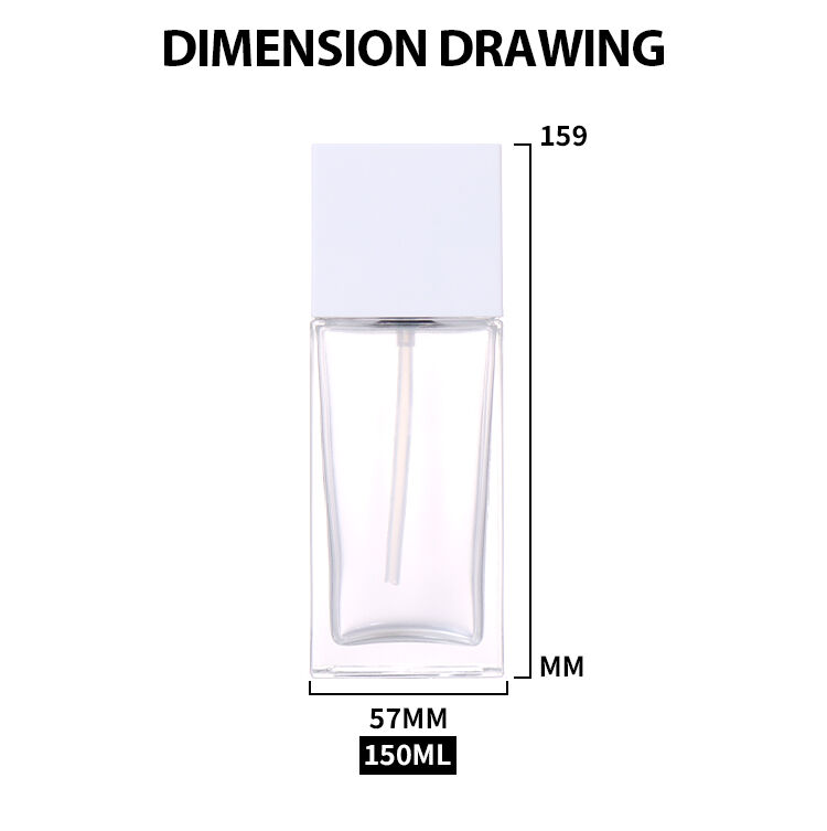 150ML Transparent Square Lotion Bottle, Minimalist Design Shows Modern Style details