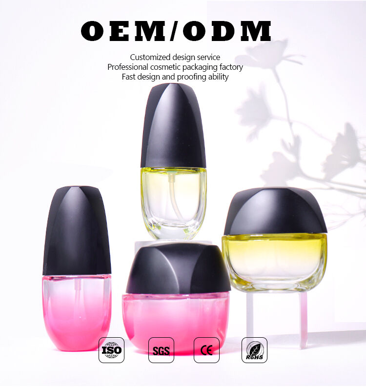 40ML and 100G Black - Cap Contrast - Color Beauty Bottles, Diverse Shapes Highlight Exquisite Texture details
