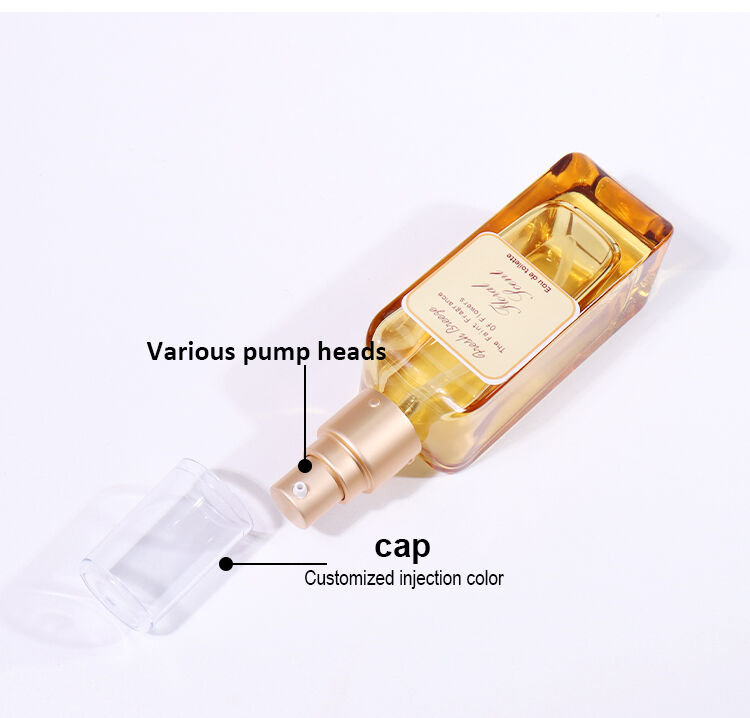 80ml Transparent / Amber Gold Lotion Bottle, Exquisite Pump Head Shows Luxurious Charm factory
