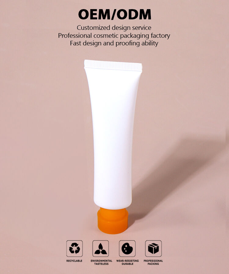 30ml White - Orange Contrast Color! Minimalist Style Hose Packaging factory
