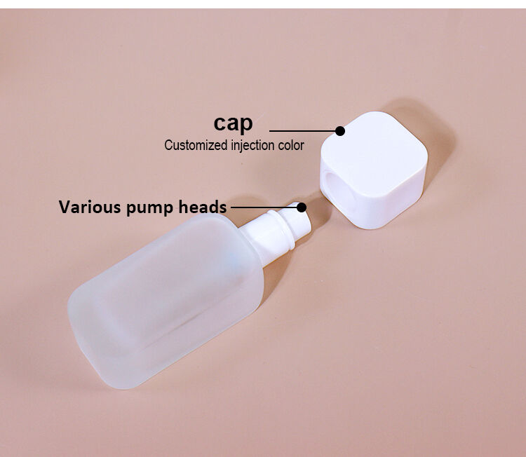 120ML, 100ML, 50ML, 30ML, 50G, 30G Transparent Minimalist Bottle Set, Square Design Shows Fresh Texture details