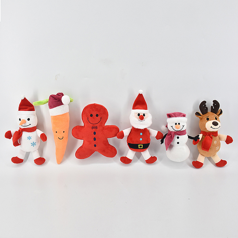 Juguetes de peluche chirriantes personalizados del animal doméstico del Chew del perro del diseño de la Navidad del día de fiesta