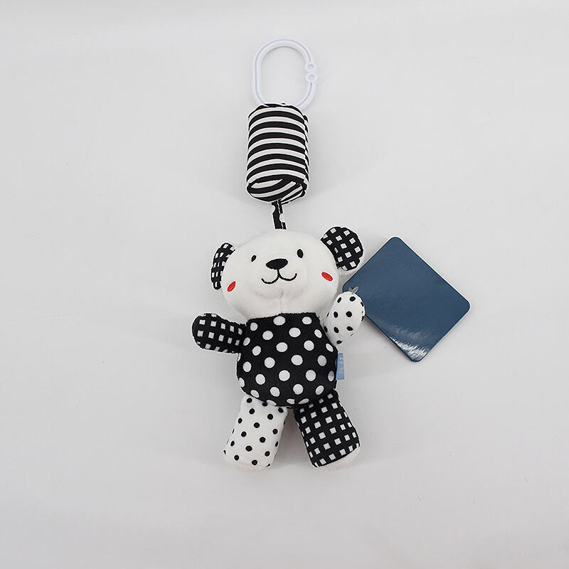 Black and White High Contrast Baby Hanging Rattles Toy for 0-12 Months Babys