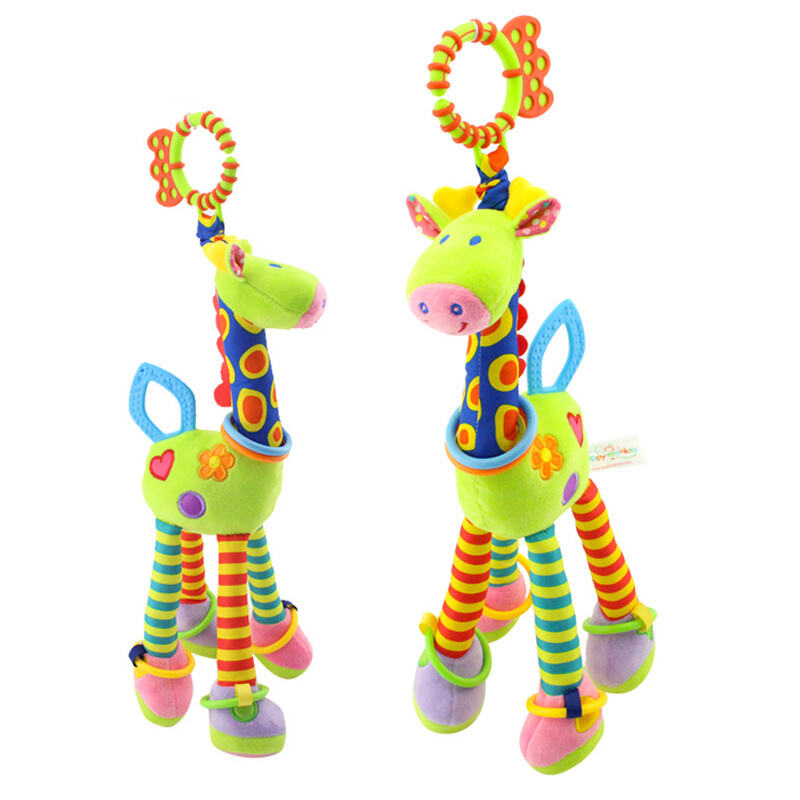 Soft Animal Giraffe Hanging Rattle Toy Stroller Car Seat Crib Plush Baby Toy for Newborn