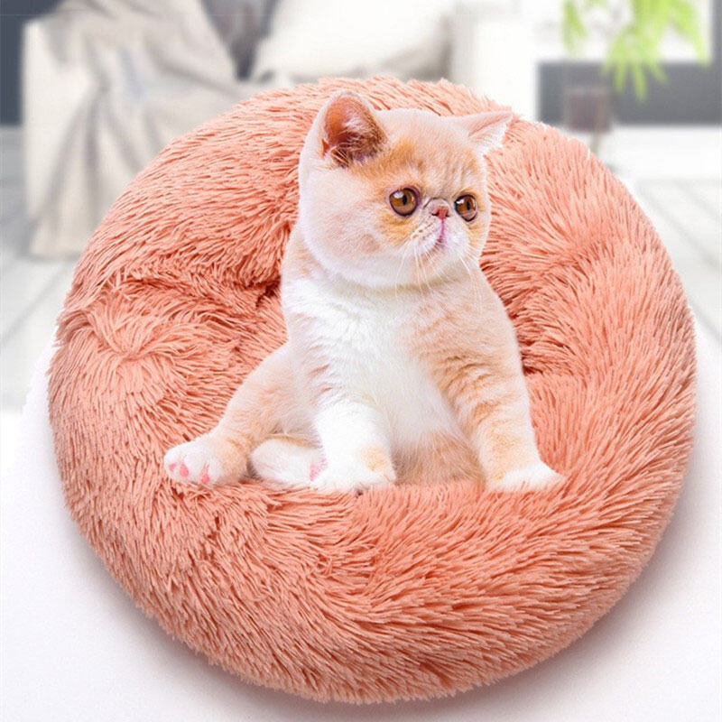 Wholesale Washable Round Cozy Soft Pet Bed Dog Bed with Slip-Resistant Bottom