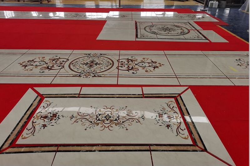 Matte Marble Floor Medallion Standard Dimension 36”x36” details