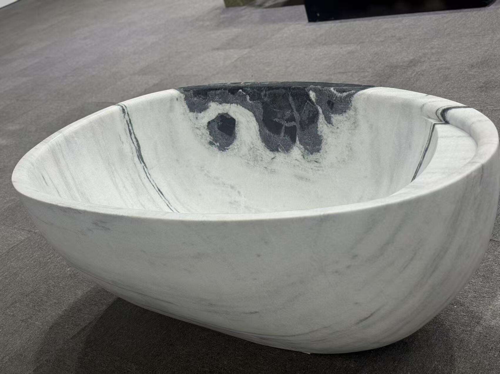 Panda White Marble Bathtub manufacture