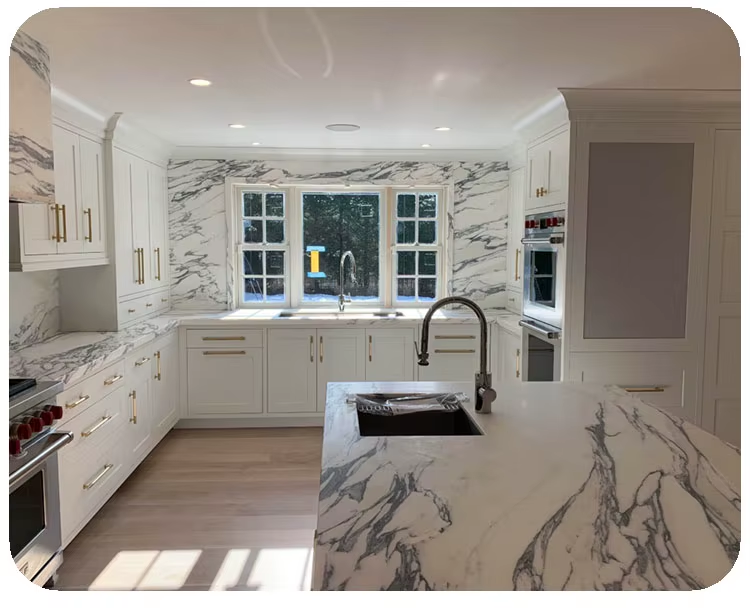 Luxury Natural Stone Italy Arabescato Corchia Marble Kitchen Countertops