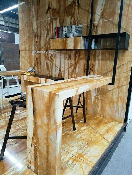 Gold Marble Giallo Siena Marble Floor Tiles for Interior Decoration details