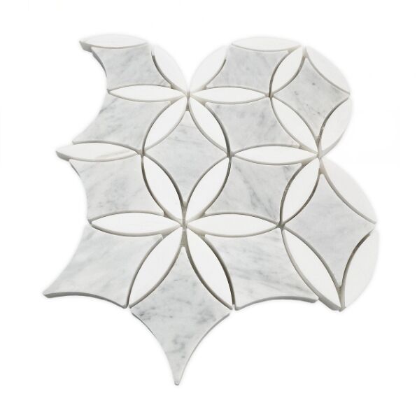 Bianco Carrara White Marble Waterjet Mosaic Tiles supplier