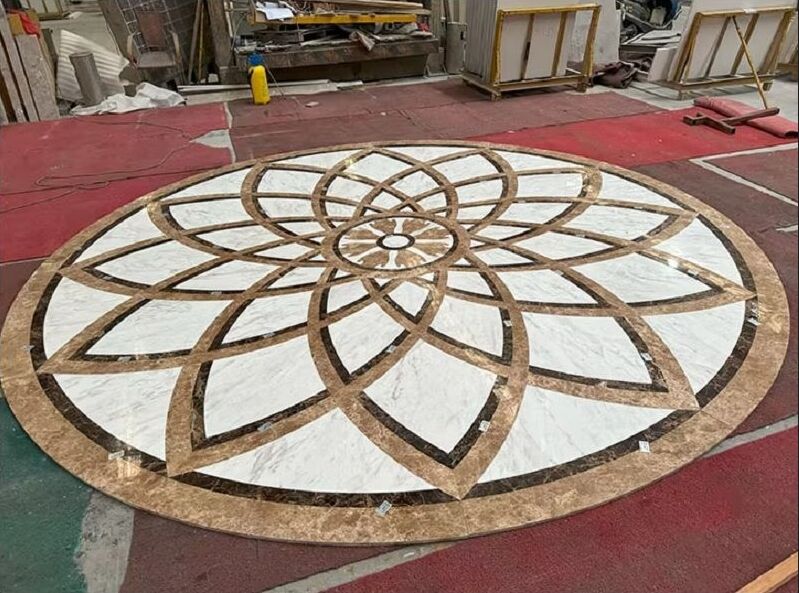 Luxurious Honed Water Jet Marble flooring for Hotel Interior Lobby supplier