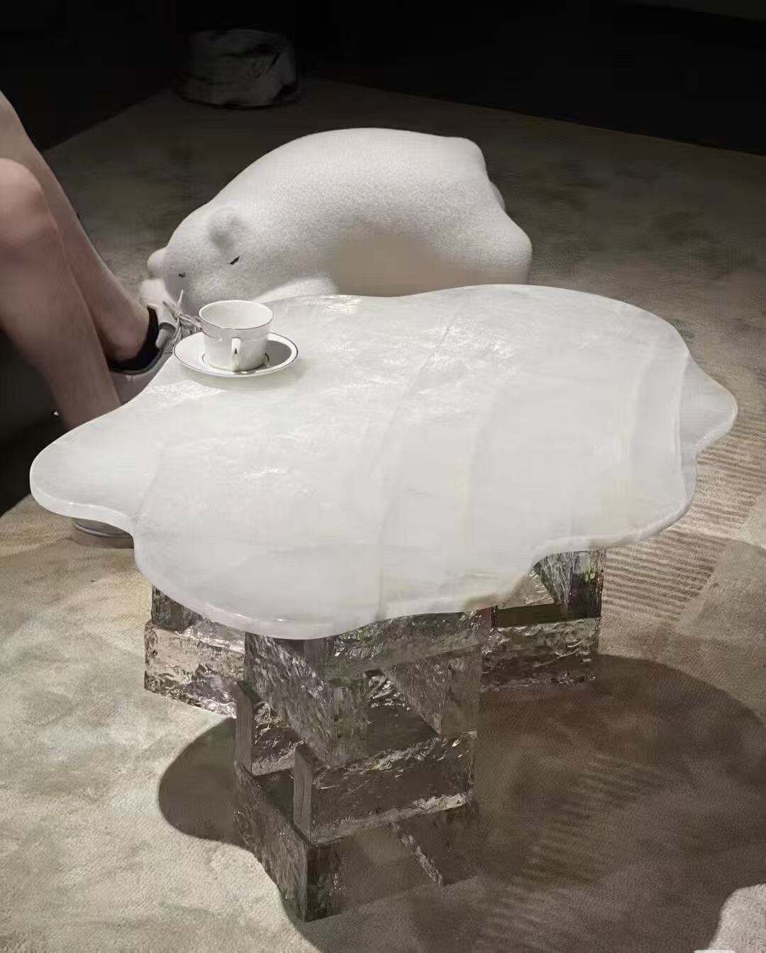 Custom White Ice Jade Marble Slabs Backlighting Solution for Luxury ...