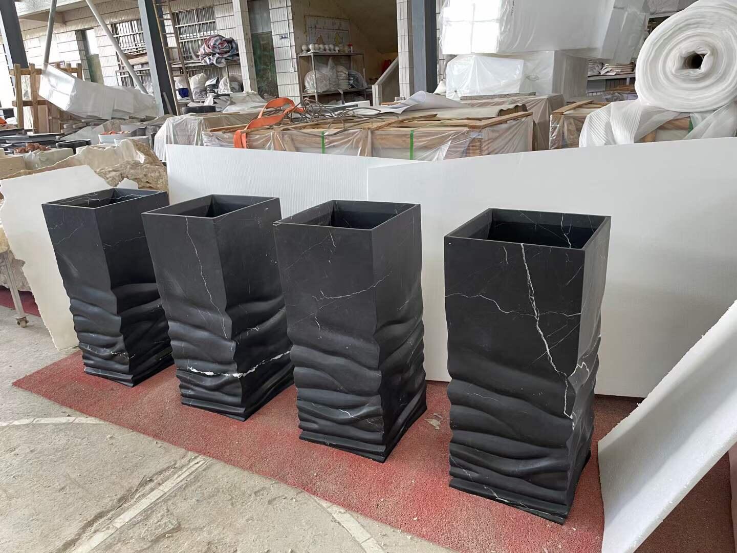 black marble pedestal nero marqiua standing wash basin-7