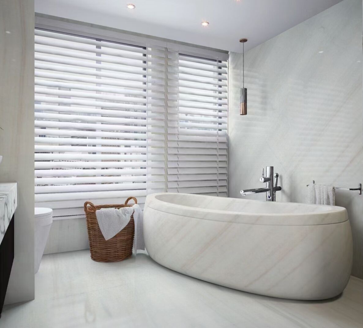 Euroasian Wooden White Marble Slab and Tile