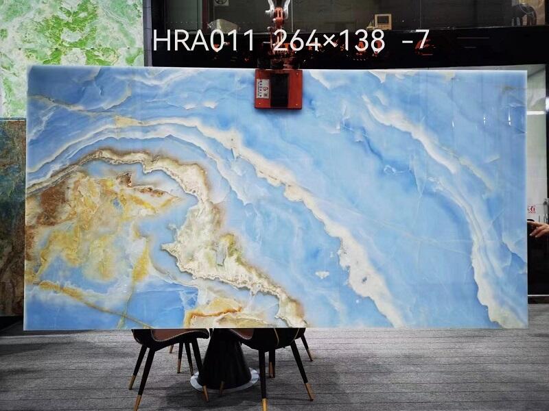 Blue Onyx Slab For Interior Project