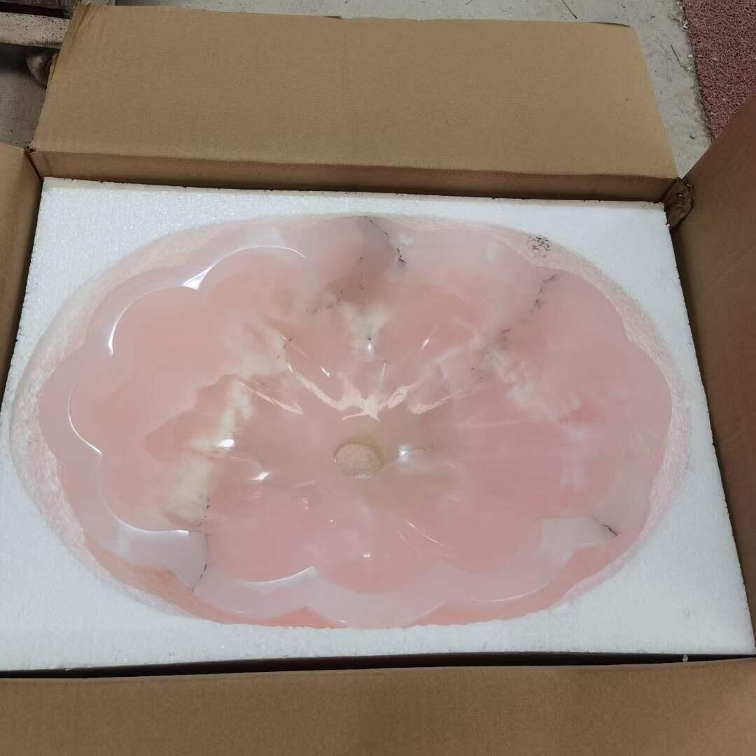 Modern Pink Onyx Bathroom Sink details