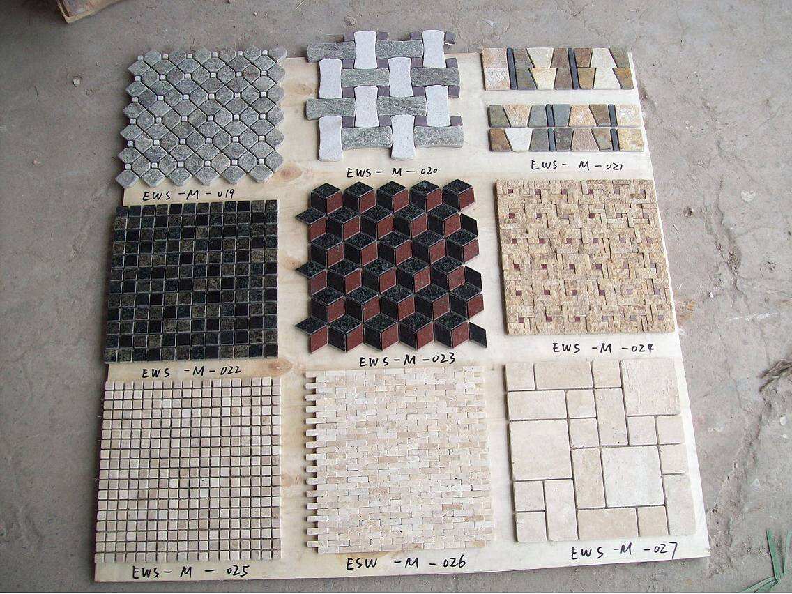 Kunstneriske stenmosaikfliser til skræddersyede indendørsdesign